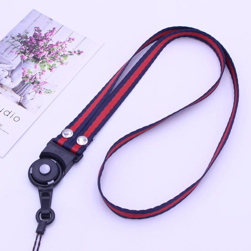 Quick-Release Detachable Ring Phone Lanyard - Striped Neck Strap
