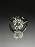 1.02ct Oval Lab-Grown Diamond Halo Engagement Ring in 18K White Gold