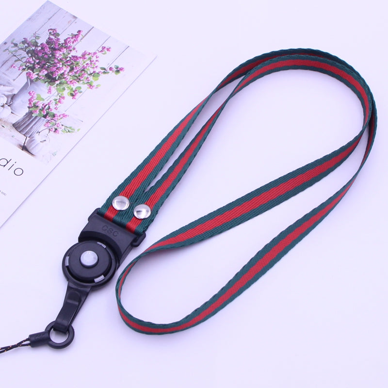 Quick-Release Detachable Ring Phone Lanyard - Striped Neck Strap