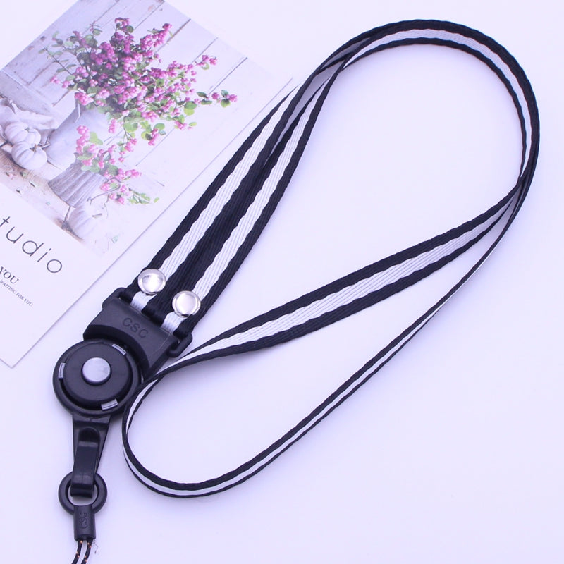 Quick-Release Detachable Ring Phone Lanyard - Striped Neck Strap