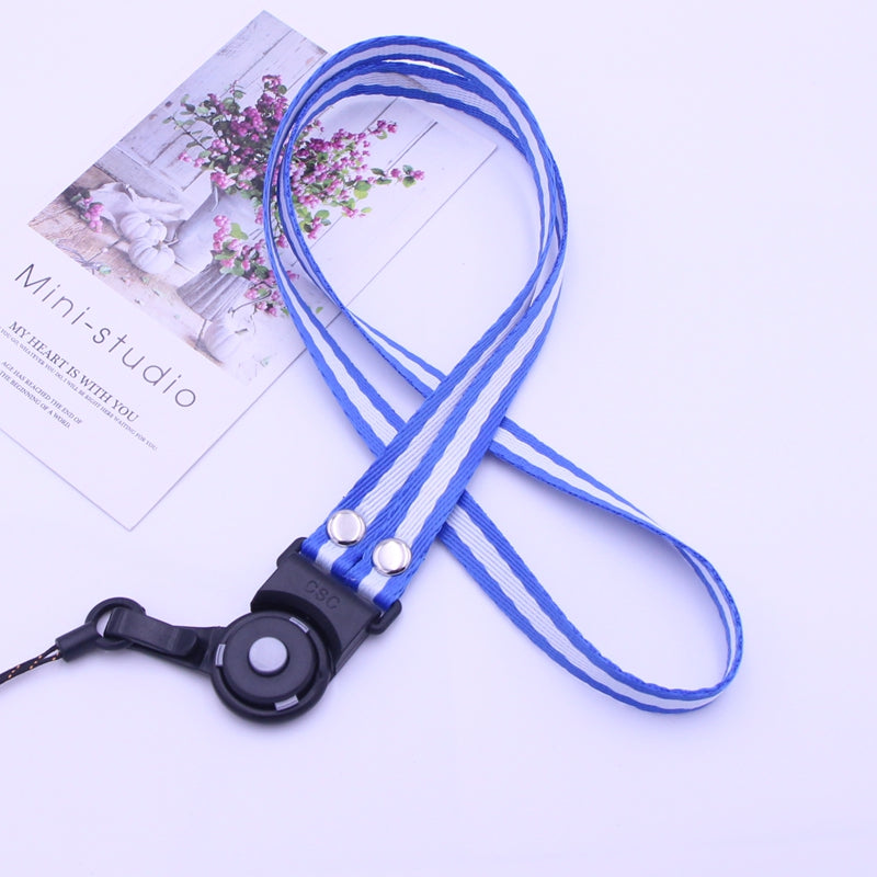 Quick-Release Detachable Ring Phone Lanyard - Striped Neck Strap