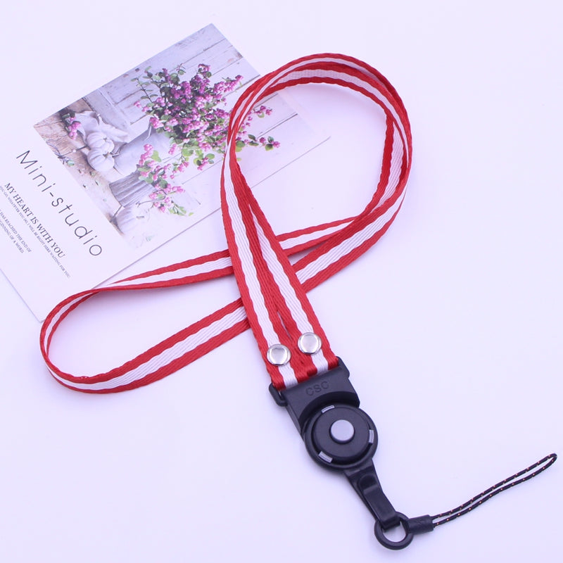 Quick-Release Detachable Ring Phone Lanyard - Striped Neck Strap