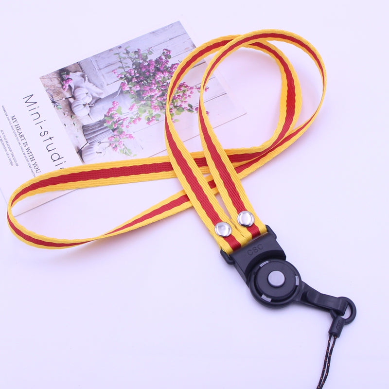 Quick-Release Detachable Ring Phone Lanyard - Striped Neck Strap